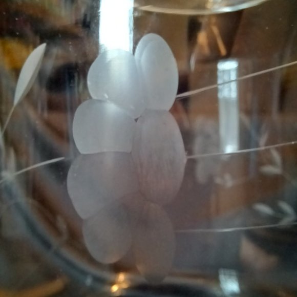 Vintage Princess House Crystal Biscuit Barre #110 Lid. Etched Floral Heritage - Picture 4 of 10